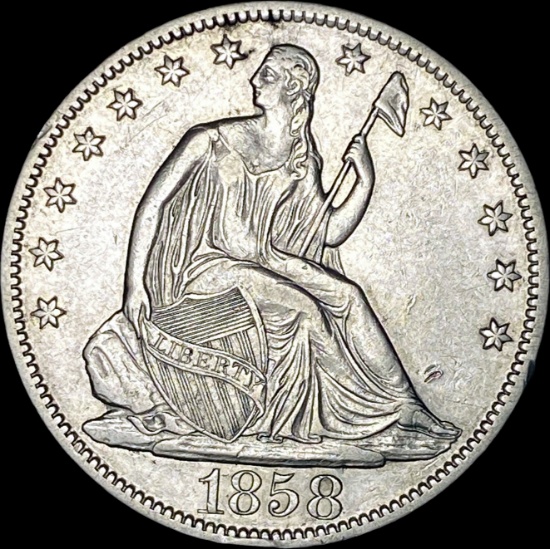 1858-O Silver Half Dollar CLOSELY UNCIRCULATED