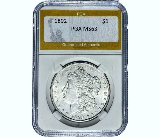 1892 Morgan Silver Dollar PGA MS63