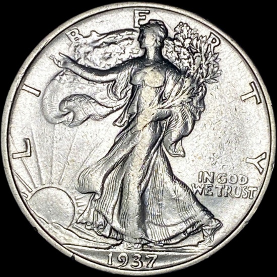 1937-S Silver Half Dollar Walking Liberty CLOSELY UNCIRCULATED