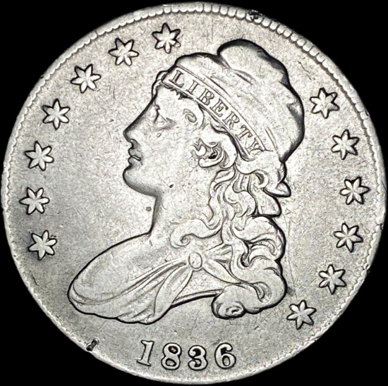 1836 Capped Bust Half Dollar LIGHTLY CIRCULATED