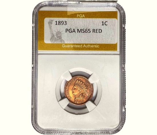 1893 Indian Head Cent PGA MS65 RED