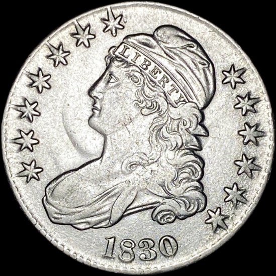 1830 Capped Bust Half Dollar NEARLY UNCIRCULATED