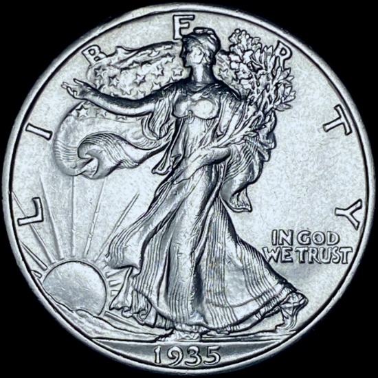 1935-S Silver Walking Liberty Half Dollar GEM BU