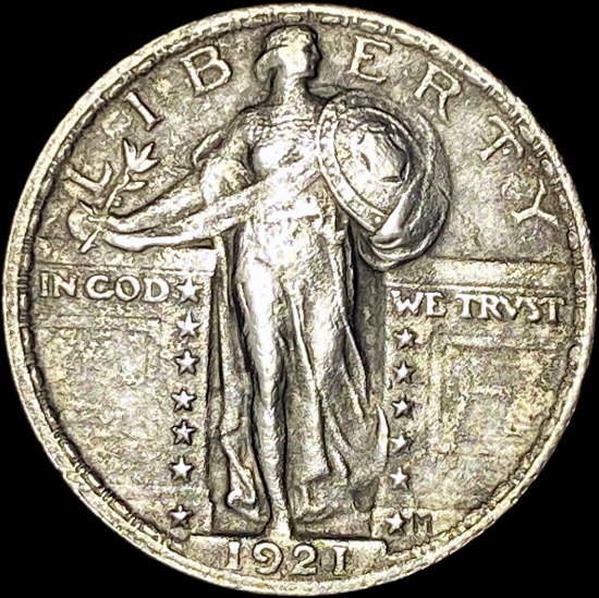 1921 Silver Standing Liberty Quarter LIGHTLY CIRCULATED