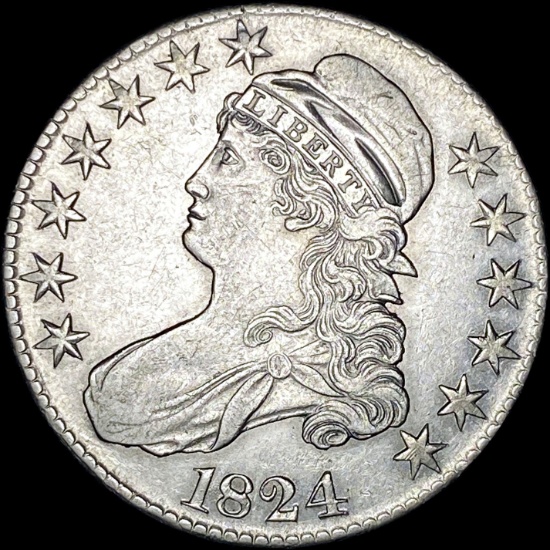 1824 Capped Bust Half Dollar CLOSELY UNCIRCULATED