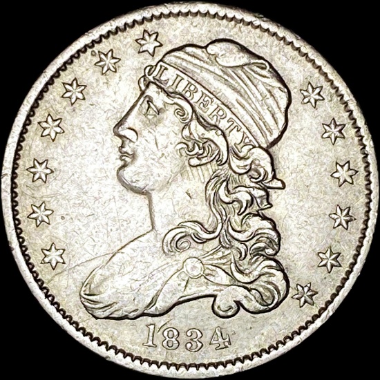 1834 Capped Bust Silver Quarter NEARLY UNCIRCULATED