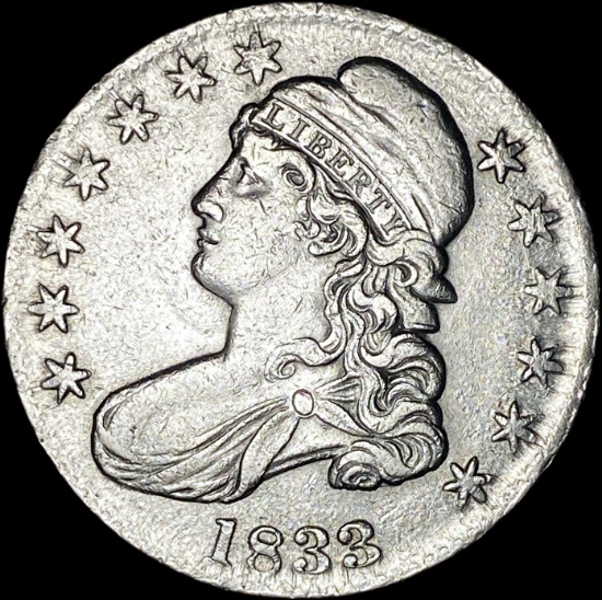 1833 Capped Bust Half Dollar CLOSELY UNCIRCULATED