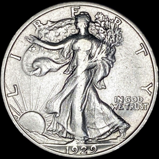 1929-S Silver Walking Liberty Half Dollar CLOSELY UNCIRCULATED