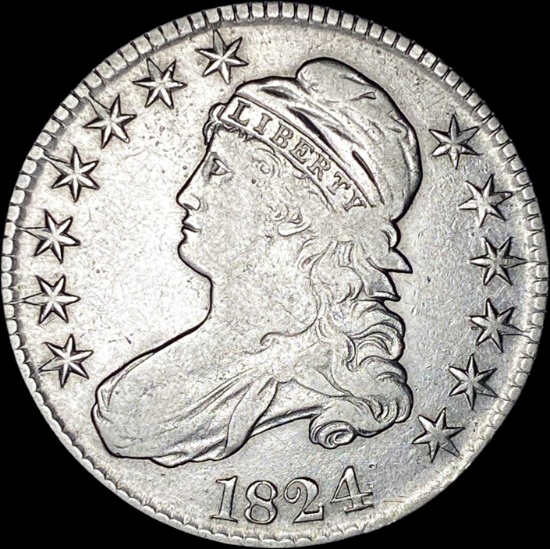1824 Capped Bust Half Dollar LIGHTLY CIRCULATED