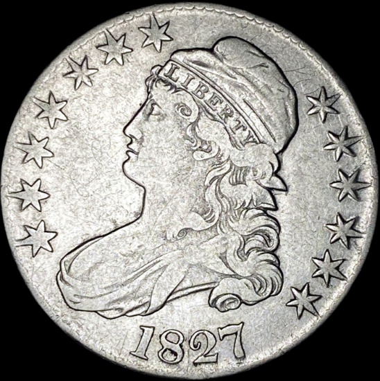 1827 Capped Bust Half Dollar LIGHTLY CIRCULATED