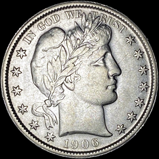 1906-O Silver Barber Half Dollar CLOSELY UNCIRCULATED
