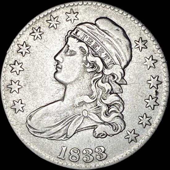 1833 Capped Bust Half Dollar LIGHTLY CIRCULATED