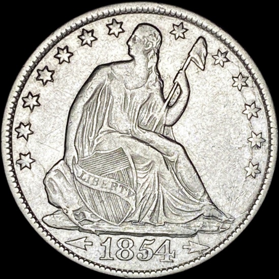1854-O Silver Half Dollar CLOSELY UNCIRCULATED