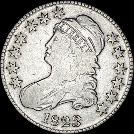 1823 Capped Bust Half Dollar NEARLY UNCIRCULATED