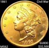 1861 Civil War $20 Gold Double Eagle UNCIRCULATED