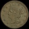 1855 Braided Hair Half Cent LIGHTLY CIRCULATED