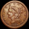 1854 Braided Hair Half Cent LIGHTLY CIRCULATED