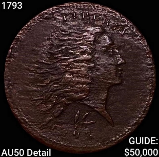 1793 Wreath Large Cent Lettered CLOSELY UNCIRCULATED