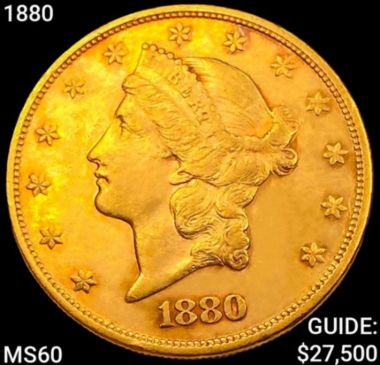 1880 $20 Gold Double Eagle UNCIRCULATED