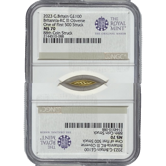 2023 G.Britain $100 Britannia-KC III Obverse NGC MS70