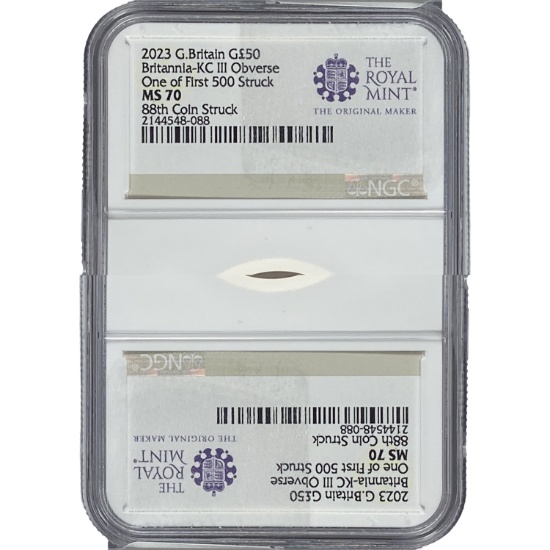 2023 G.Britain $50 Britannia-KC III Obverse NGC MS70