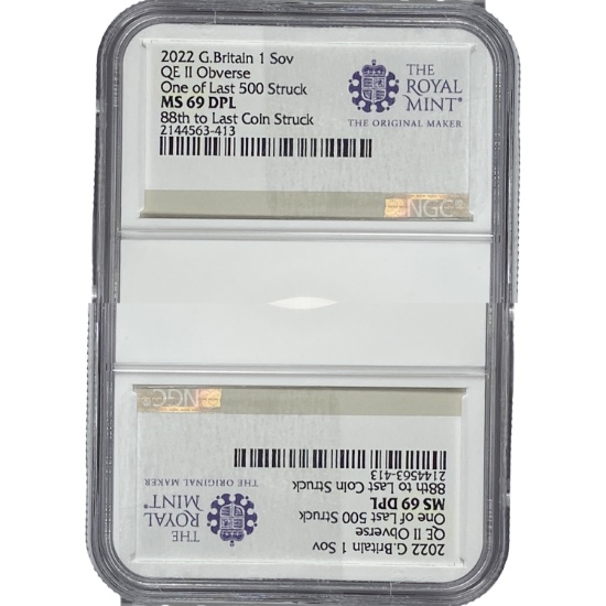2022 G.Britain 1 Sov QE II Obverse NGC MS69 DPL