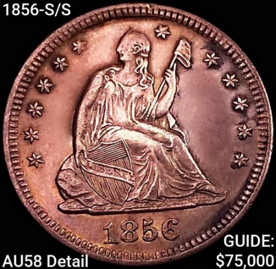 1856-S/S Seated Liberty Quarter CHOICE AU