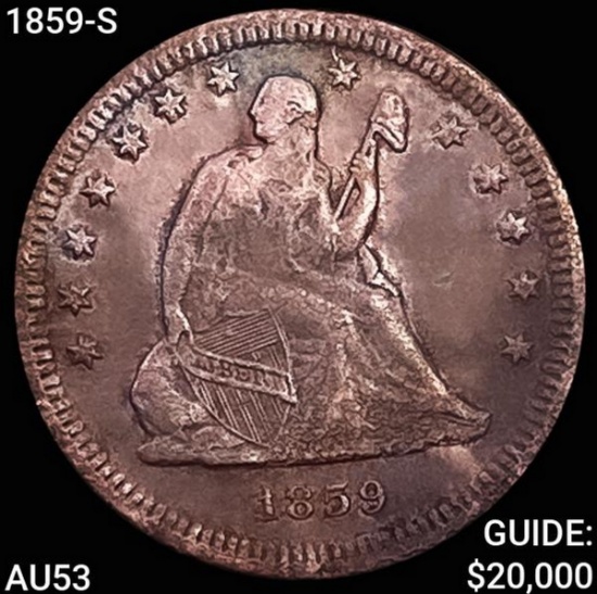 1859-S Seated Liberty Quarter CLOSELY UNCIRCULATED