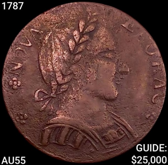 1787 Nova Eborac Large Head 1/2P HIGH GRADE
