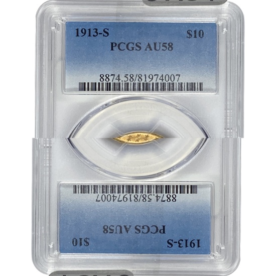1913-S $10 Gold Eagle PCGS AU58