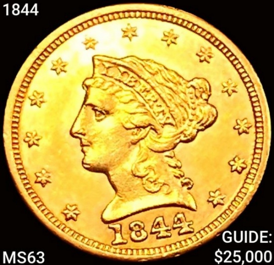 1844 $2.50 Gold Quarter Eagle CHOICE BU