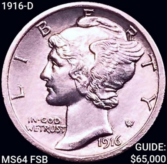 1916-D Mercury Dime CHOICE BU FSB