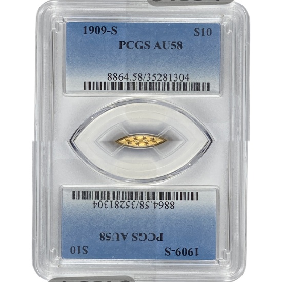 1909-S $10 Gold Eagle PCGS AU58