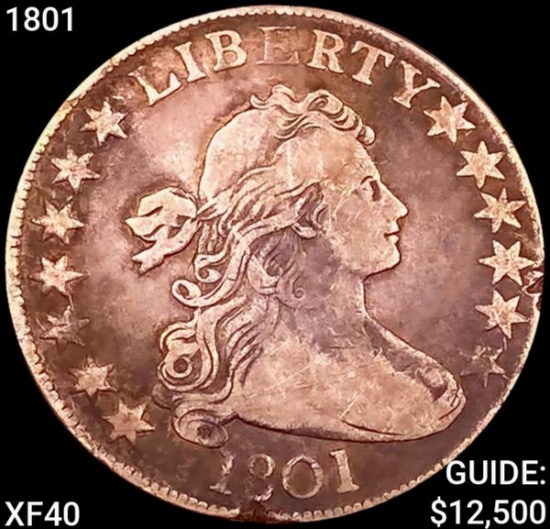 1801 Draped Bust Half Dollar NEARLY UNCIRCULATED