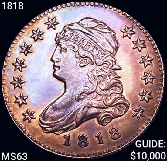 1818 Capped Bust Quarter CHOICE BU