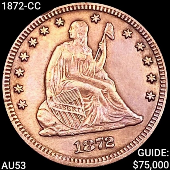 1872-CC Seated Liberty Quarter CLOSELY UNCIRCULATED