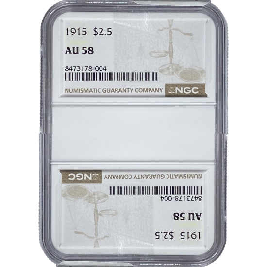 1915 $2.50 Gold Quarter Eagle NGC AU58