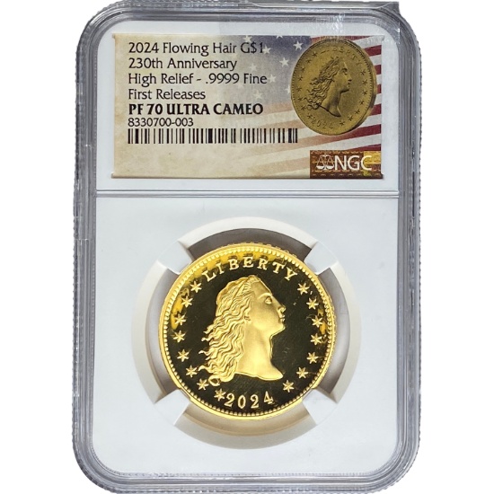 2024 Flowing Hair G$1 NGC PF70 ULTRA CAMEO