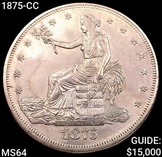 1875-CC Silver Trade Dollar CHOICE BU