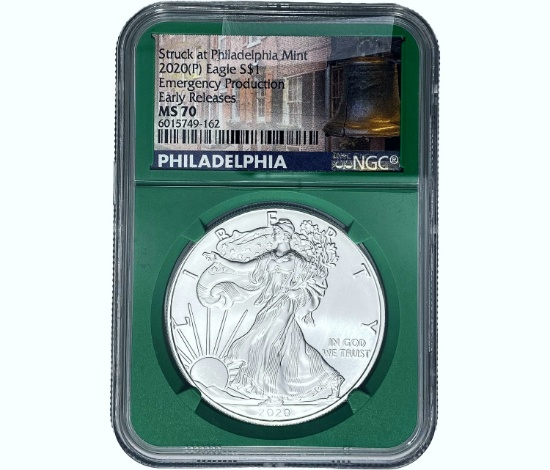 2020 $1 Silver Eagle NGC MS70