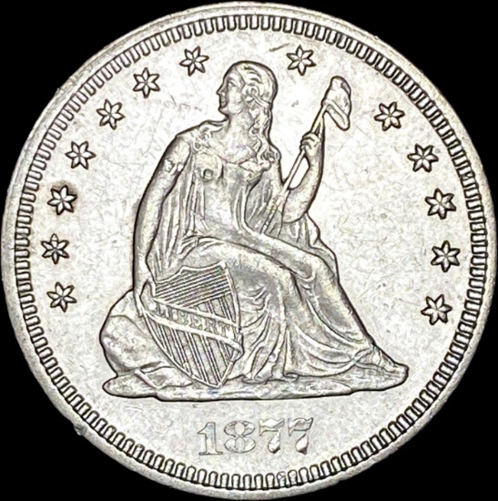 1877 Seated Liberty Quarter CHOICE BU