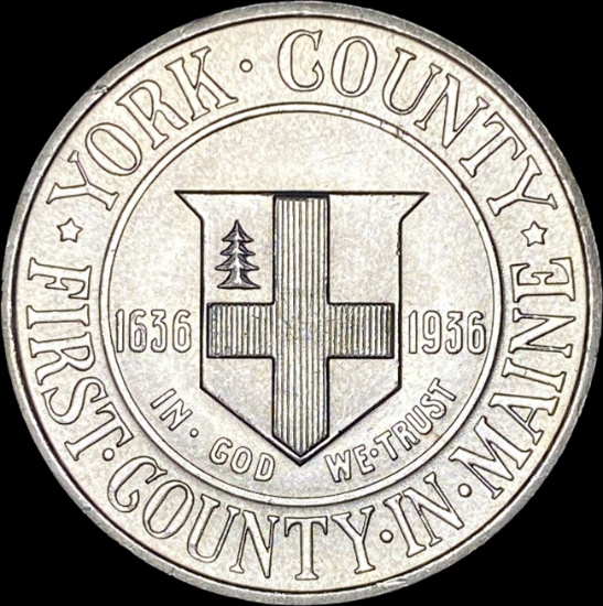 1936 Silver York County Commemorative Half Dollar UNCIRCULATED