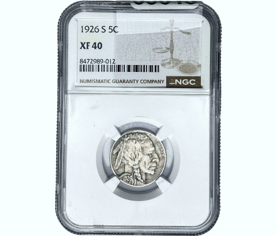 1926-S Buffalo Nickel NGC XF45