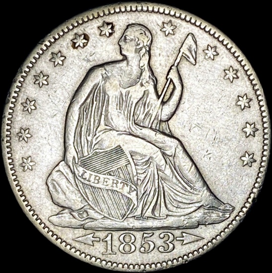 1853 Arrows Seated Liberty Half Dollar CLOSELY UNCIRCULATED