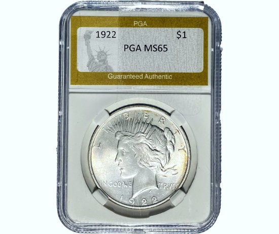 1922 Silver Peace Dollar PGA MS65