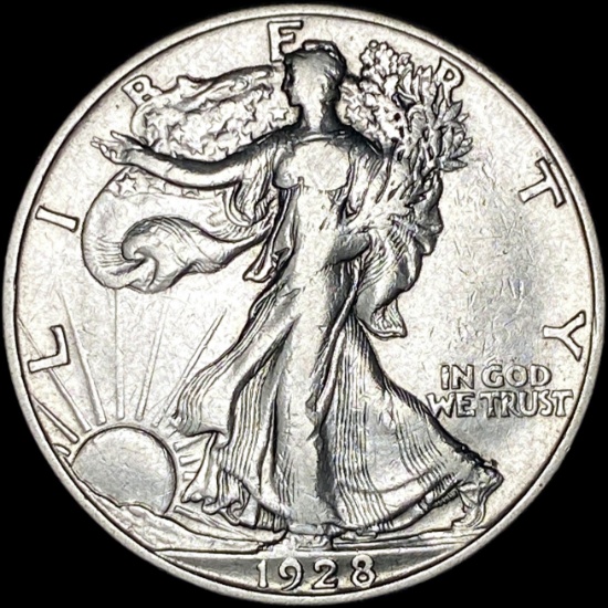 1928-S Silver Walking Liberty Half Dollar CLOSELY UNCIRCULATED