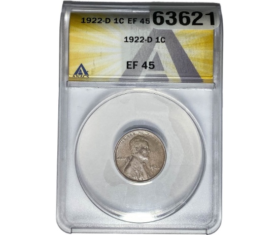 1922-D Wheat Cent ANACS EF45