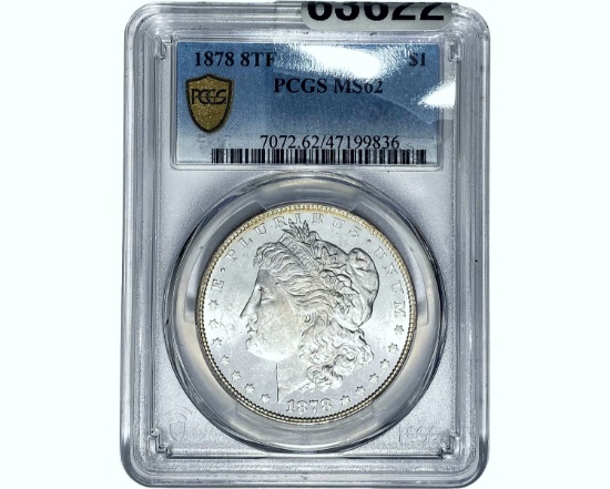 1878/8TF Morgan Silver Dollar PCGS MS62