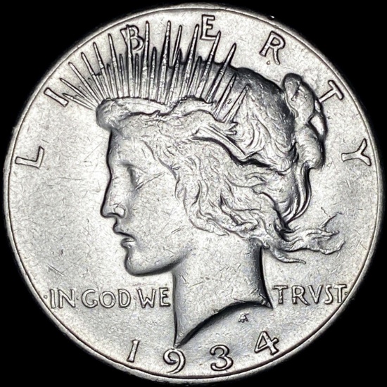 1934 Silver Peace Dollar CLOSELY UNCIRCULATED