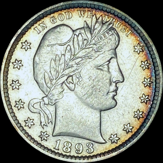 1893 Silver Barber Quarter CHOICE AU